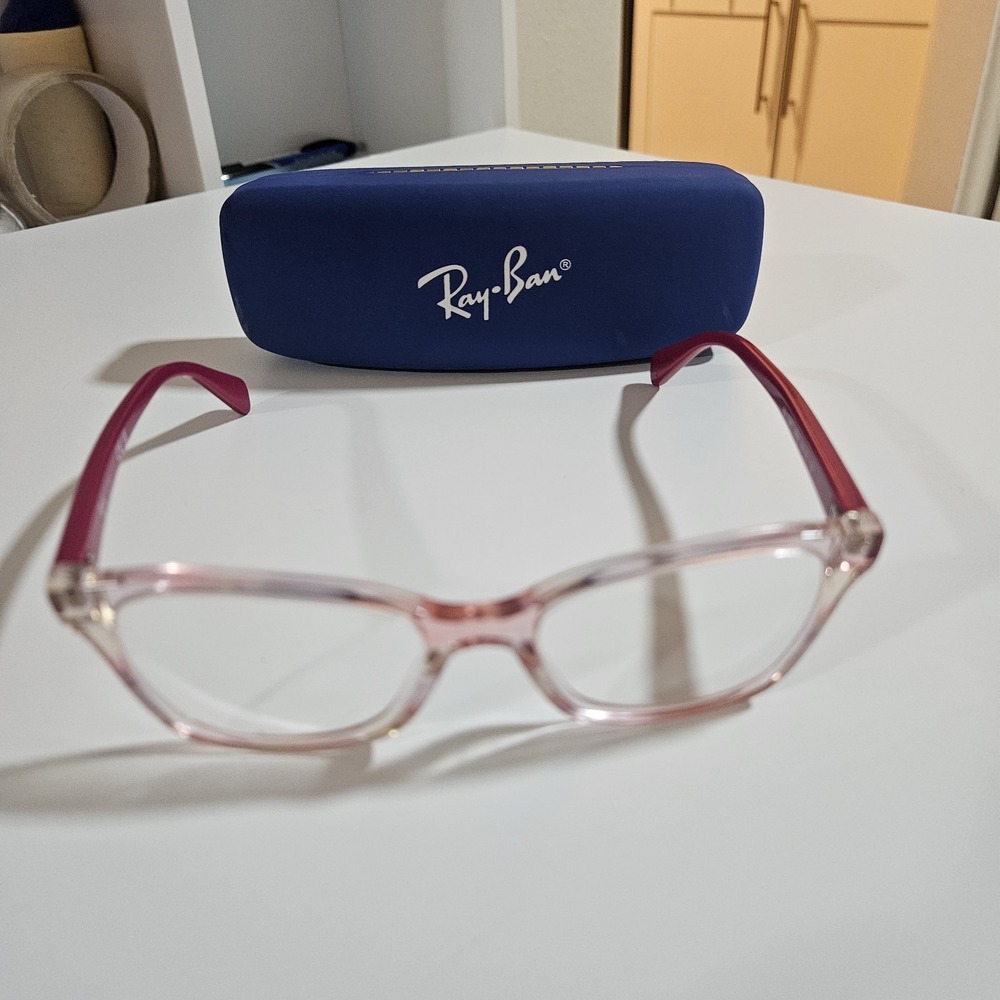 Ray-Ban Junior Eyeglasses Clear Pink Magenta Frame RB1591 3806 48-16 w/ Original